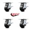 Service Caster 4 Inch Heavy Duty Polyolefin Caster Set with Roller Bearings and Brakes SCC SCC-35S420-POR-SLB-4 - alternate 3